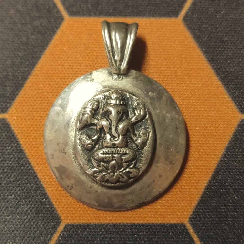 Sterling silver ganesh pendant